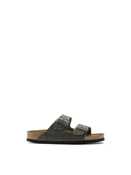 Klapki Birkenstock skórzane szare