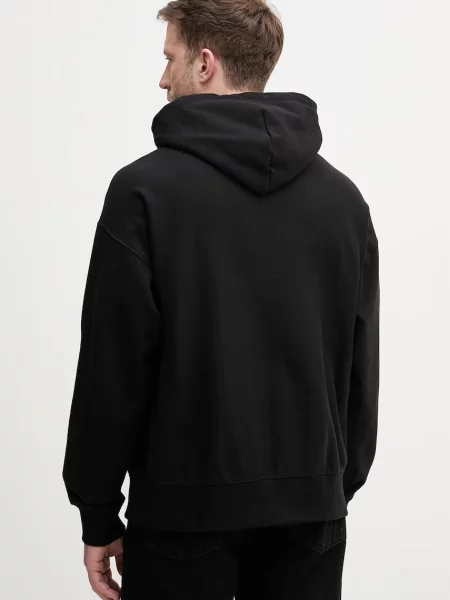 Calvin Klein Jeans bluza z kapturem z bawełną czarna