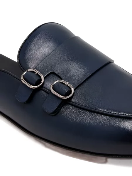 Papuci tip mules Barrett cu cataramă albastru