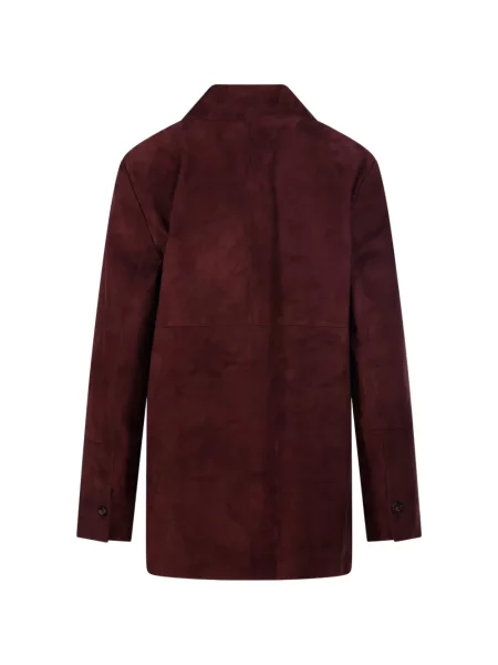 Palton 's Max Mara din piele de căprioară roșu