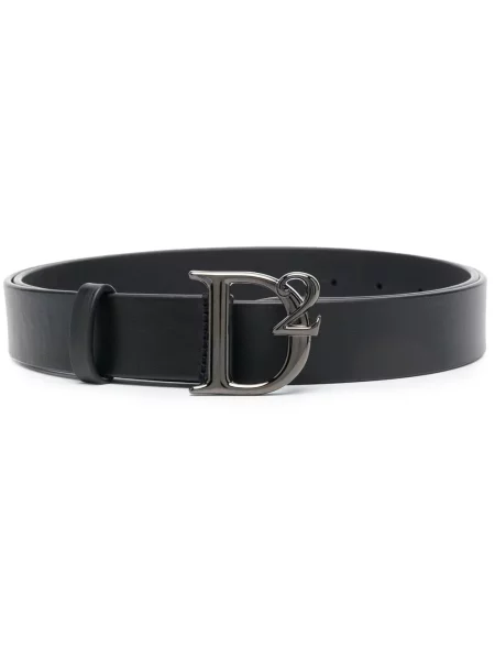 Curea Dsquared2 din piele cu cataramă cu autograf negru