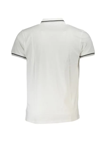 Tricou polo Cavalli Class cu autograf alb