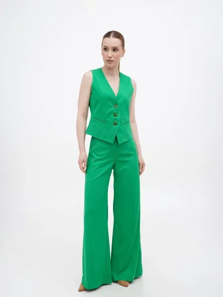 A LOT Жилет класичний Віскоза/поліестер зелений