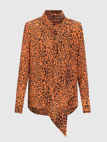 Шовкова блуза в леопардовий візерунок Ermanno Scervino помаранчева