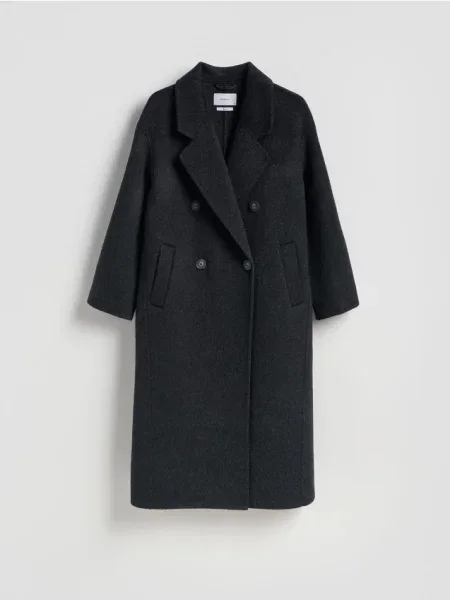 Reserved Palton cu adaos de lână negru