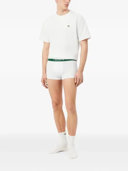 Bokserki Lacoste z logo białe