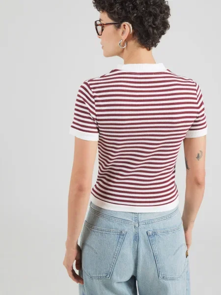 OH APRIL Tricou Nuala roşu închis alb