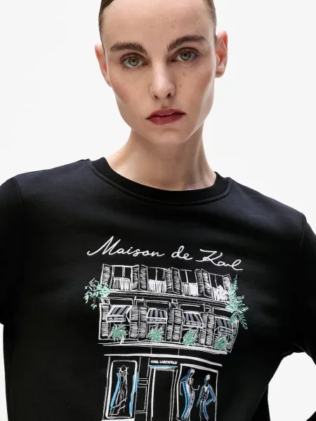 Свитер Karl Lagerfeld с принтом черный