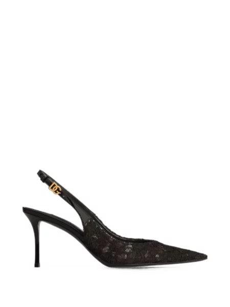 Pantofi cu toc Dolce & Gabbana din dantelă slingback negru