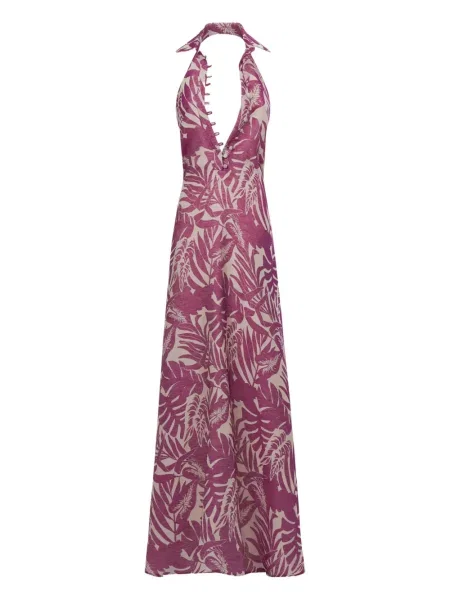Rochie maxi Taller Marmo cu imprimeu tropical violet