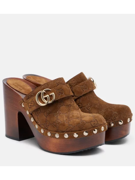 Cokle Gucci iz semiša rjava