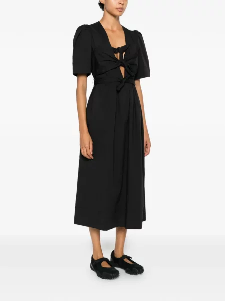 Rochie midi Ganni din satin negru