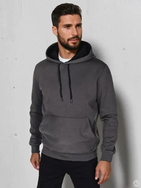 Bluza basic z kapturem Dstreet grafitowa