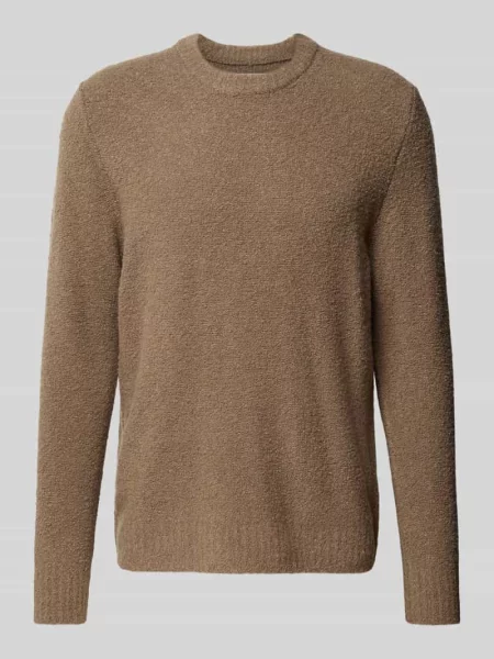 Sweter z dzianiny z okrągłym dekoltem model ‘Andy’ Wood Wood