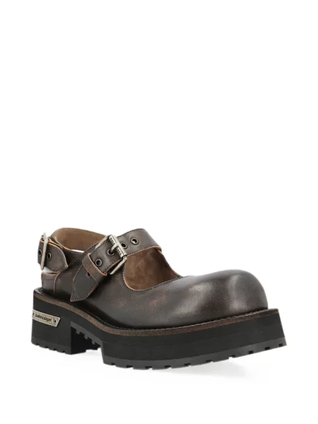 Papuci tip mules Balenciaga din piele maro