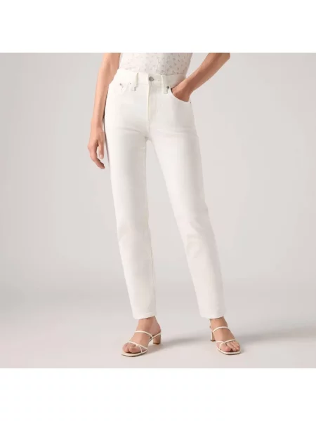 Jeansy straight leg Levi's z wysoką talią białe