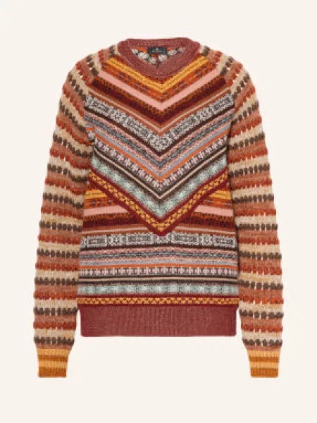 Etro Sweter Z Błyszczącą Przędzą rot żółty