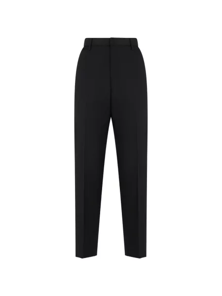 Pantaloni Moschino cu talie înaltă negru
