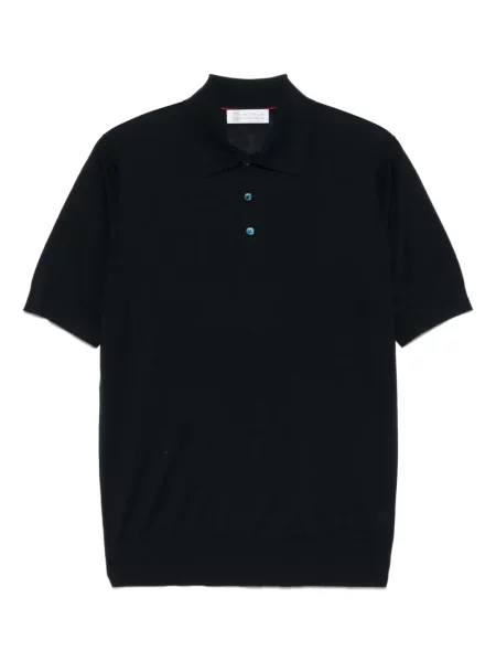 Polo Brunello Cucinelli tricotate albastru