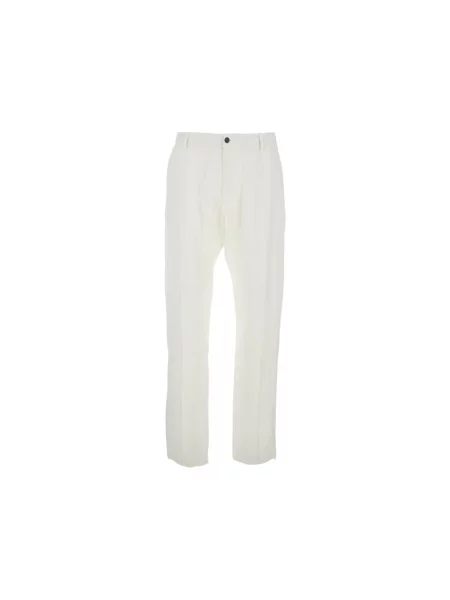 Lniane spodnie Emporio Armani białe