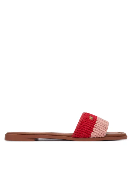 Papuci Tommy Hilfiger fără toc roșu