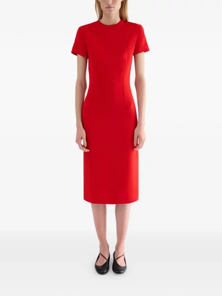 Rochie Jil Sander cu decolteu rotund roșu