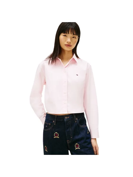 Koszula dżinsowa Tommy Jeans różowa