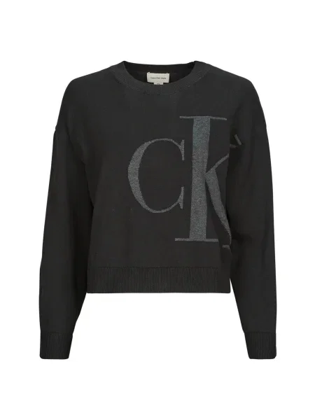 Calvin Klein Jeans Sveter tmavosivá čierna