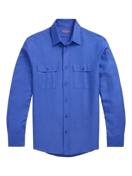 Дълго риза Ralph Lauren Purple Label синьо