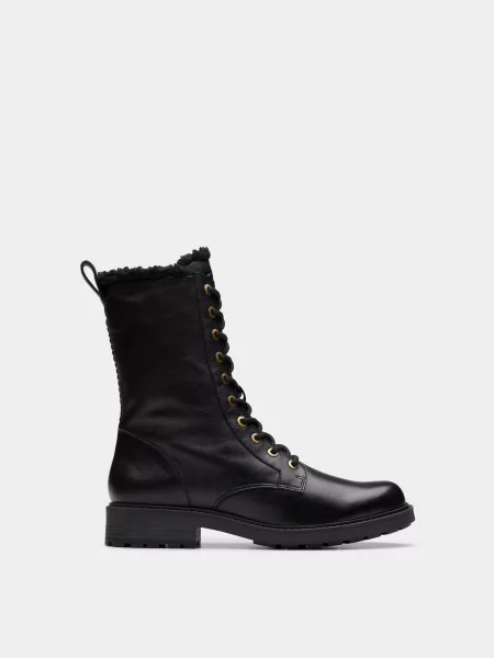 Кожаные сапоги Clarks черные
