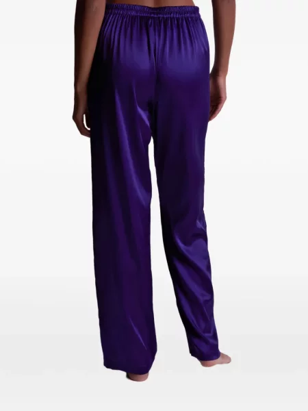 Pantaloni Aubade cu broderie de mătase violet