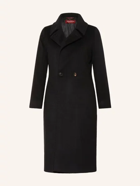 Max Mara Studio Vlněný Kabát Bcollag černá