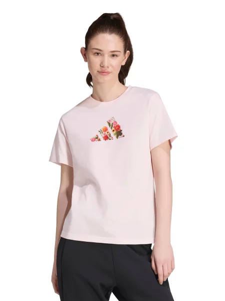 ADIDAS SPORTSWEAR Funkčné tričko FLORAL tmavožltá / olivová / ružová červená
