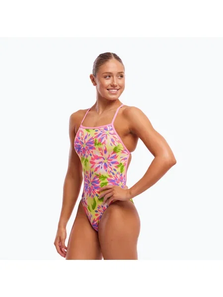 Funkita erősség egyrészes női fürdőruha tavaszi nap. Méret: 12 AUS rózsaszín
