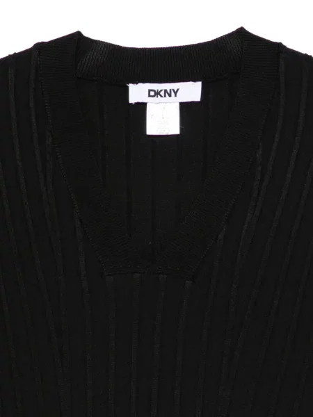 Top Dkny tricotate cu decolteu în V negru