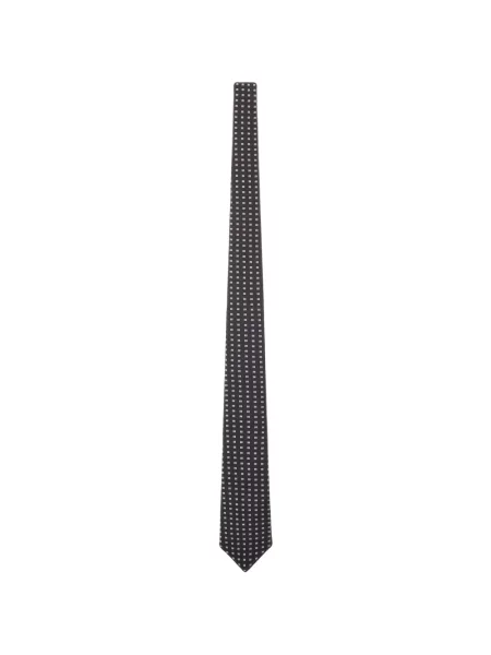 Cravată Tom Ford de mătase cu imprimeu geometric negru