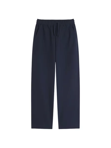 Kalhoty Maison Kitsuné se stahovací šňůrkou modré