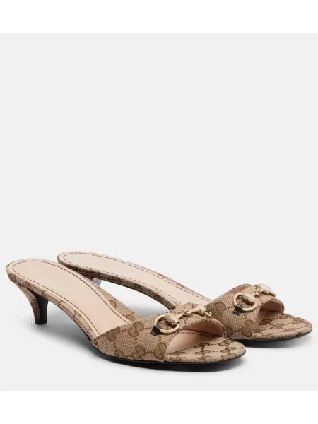 Platno mules Gucci rjava