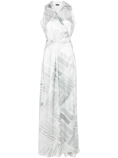 Rochie maxi Kiton cu imagine cu imprimeu abstract de costum gri