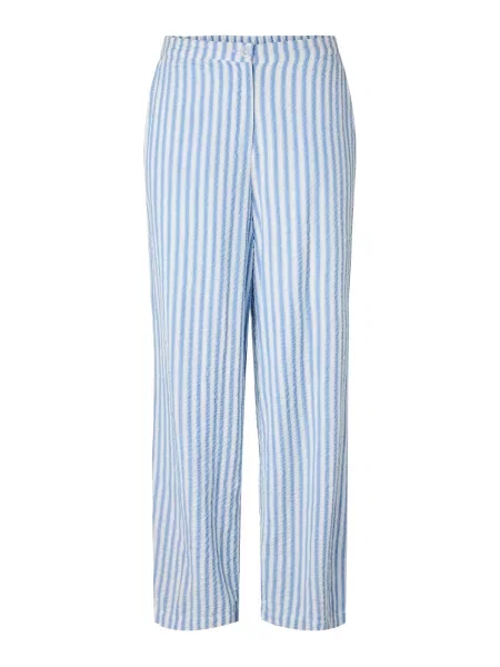 PIECES Pantaloni PCSTINNA albastru regal alb