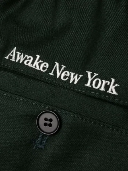 Плисирани панталон Awake Ny бродирани зелено