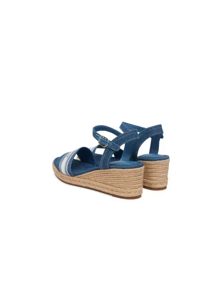 Espadrilky Tommy Hilfiger Mid Wedge Espad Webbing modrá