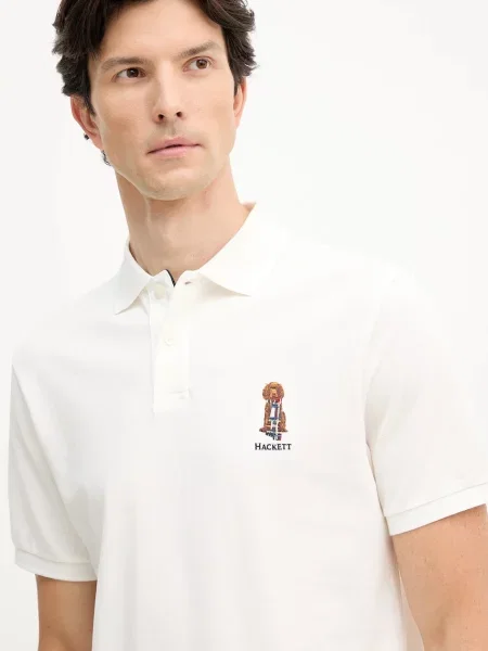 Поло Hackett London с аппликацией бежевое