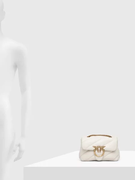 Pinko чанта crossbody дамска от кожа бяло
