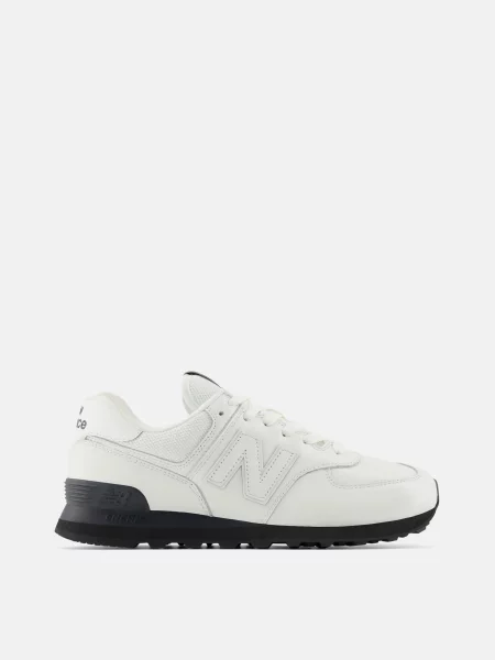 Кожаные повседневные кроссовки New Balance 574 белые