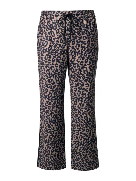 Ulla Popken Pantaloni maro deschis / amestecat negru