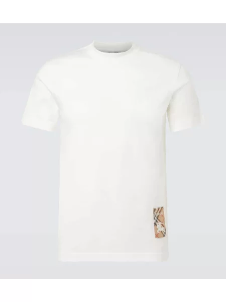 Tricou Burberry din jerseu alb