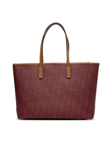 Tommy Hilfiger Táska Th Monoplay Tote Le Sötétvörös piros