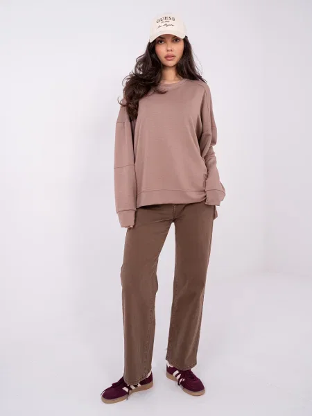 Pulover Rue Paris s kapuco bež