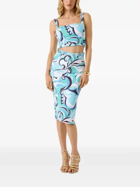 Топ Marciano By Guess с принт с абстрактен десен синьо